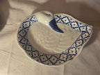 Vintage Hand-Painted Thai Blue & White Ceramic Duck Shaped Serving Dish