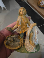 Vintage Euromarchi Italy 2973/D Nativity Fisherman Figurine - Unbreakable PVC