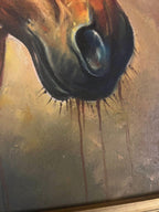 Antique Style Equine Oil Painting