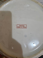 Vintage Satsuma Bird & Floral Porcelain Planter with Saucer