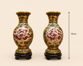 Twin Floral Cloisonné Vases