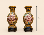 Twin Floral Cloisonné Vases