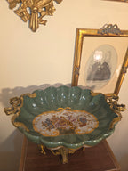Château Paris Sèvres Style Centerpiece with Bronze Cherub Base
