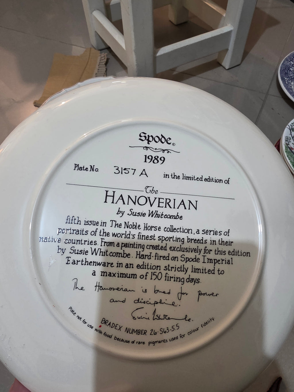 Spode "The Hanoverian" Limited Edition Collector's Plate (1989)