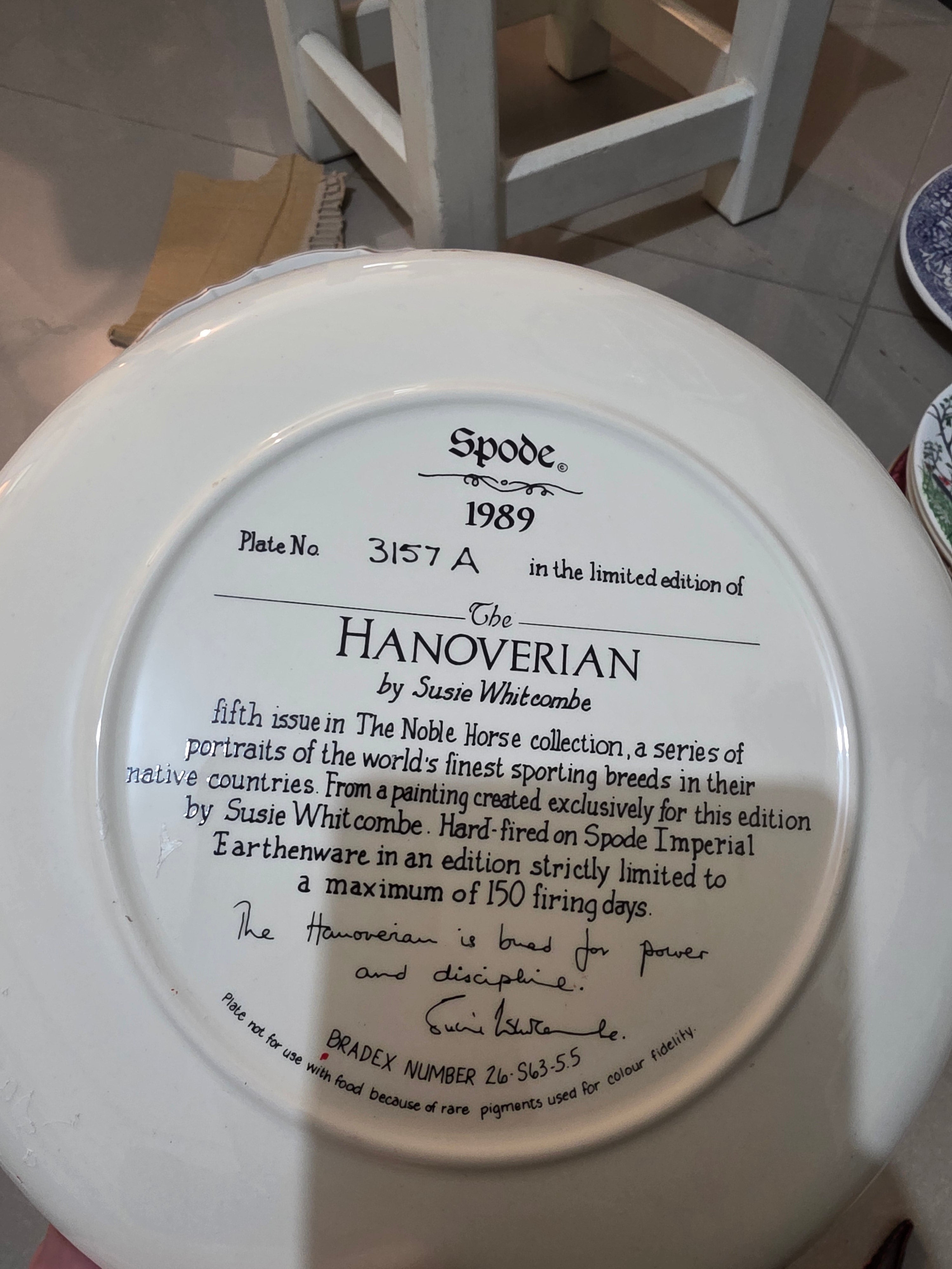 Spode "The Hanoverian" Limited Edition Collector's Plate (1989)
