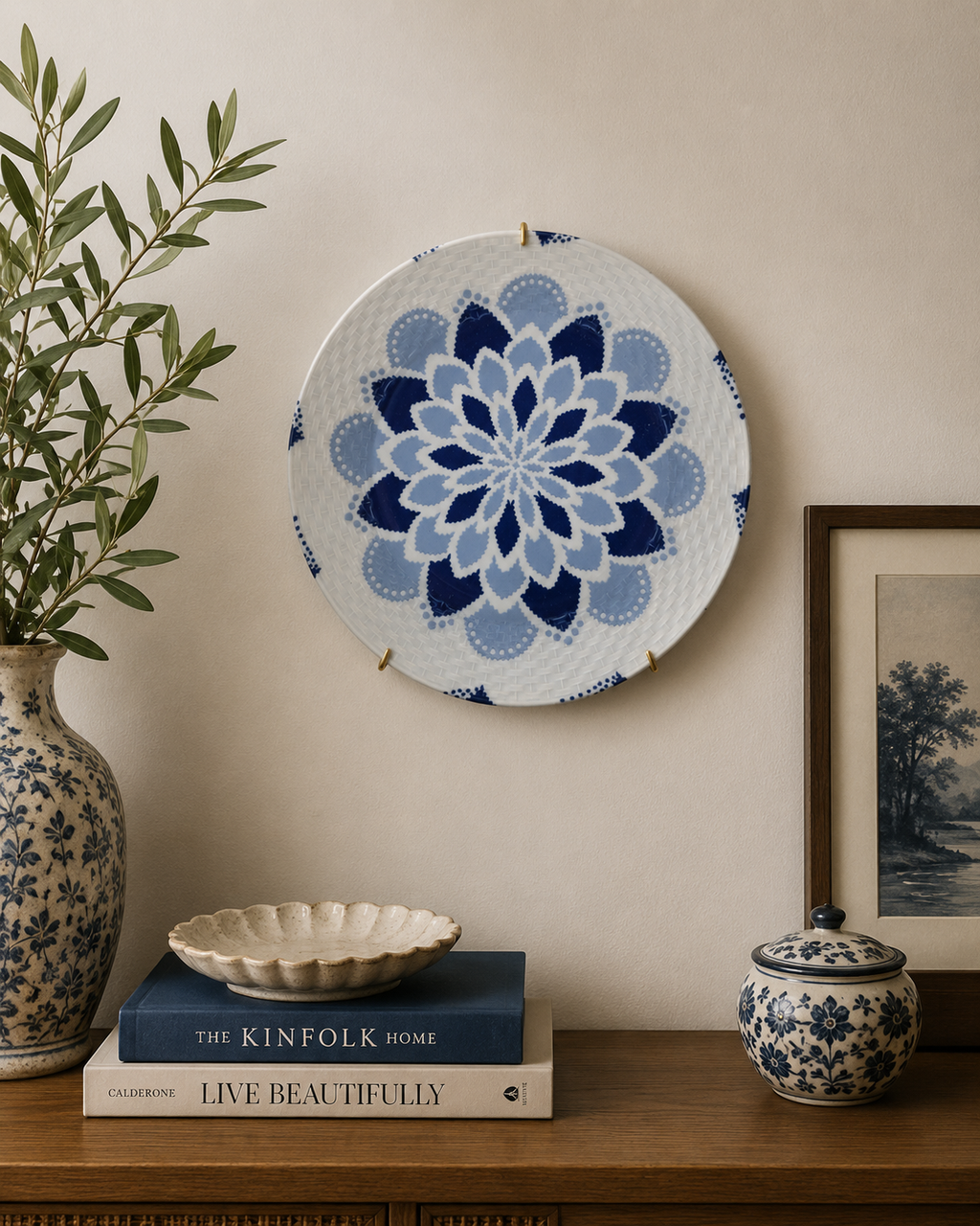 Striking Bleu Blanc Decorative Plate