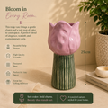 Blush Tulip Ceramic Statement Vase – 25 cm