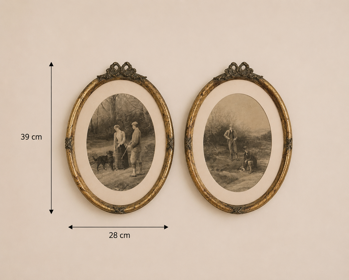 Antique Style Countryside Gravure Wall Art Set