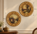 Vintage Landscape Oil Paintings in Ornate Golden Wooden Frames