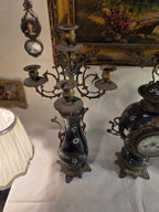 Antique Sèvres Garniture Set – Clock & Candelabra Pair