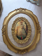 Oval Gilded Oval Wall Frame with Landscape print