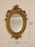 Ornate Antique Gold Oval Wall Mirror