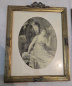 Vintage French Style Framed Gravure Pair
