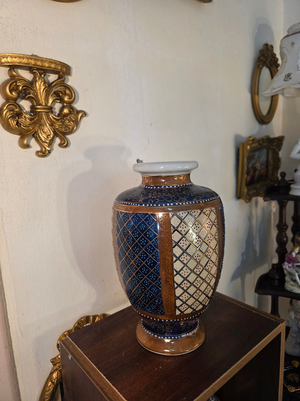 Japanese Satsuma-style vase (moriage technique)