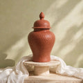 Textured Terracotta Ginger Jar