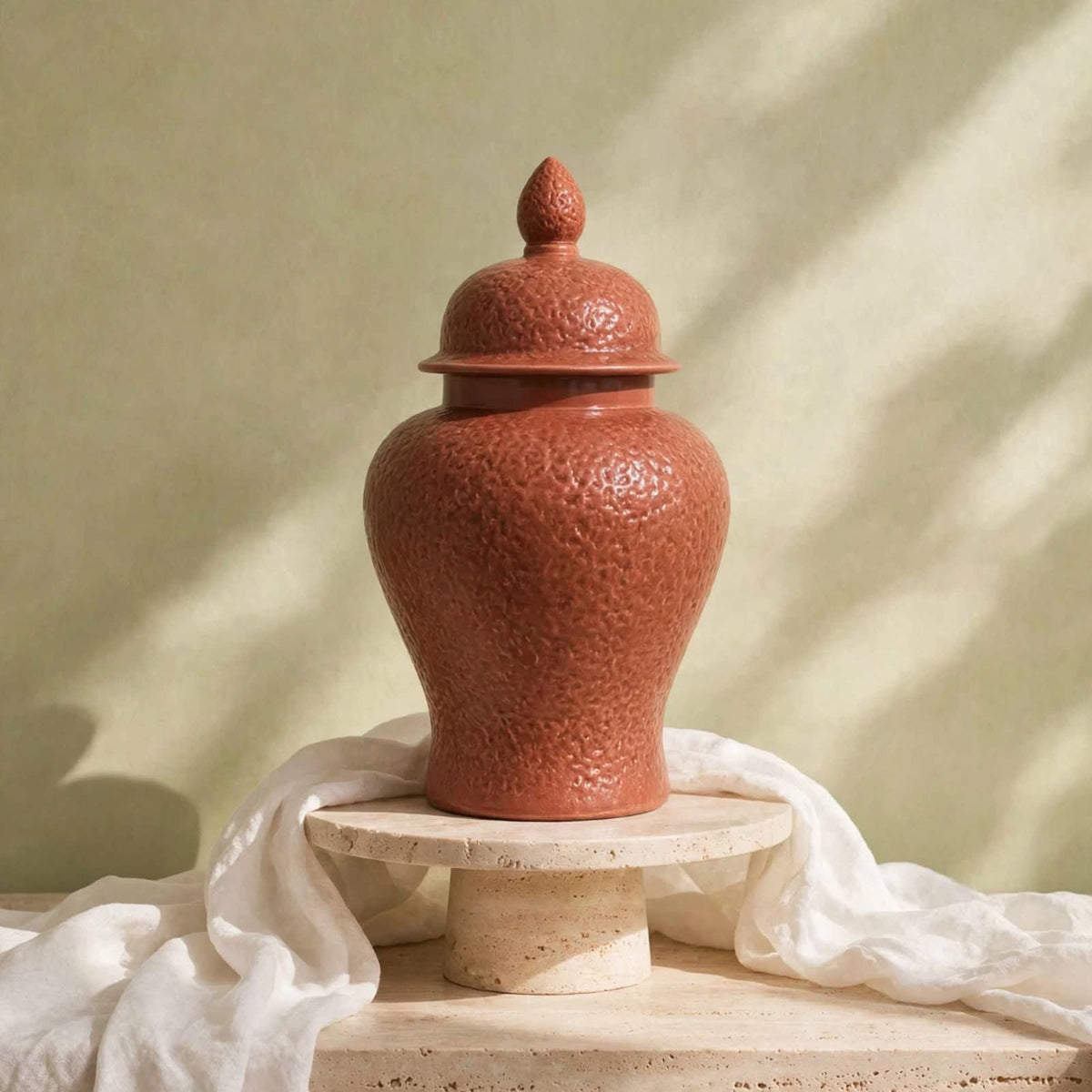 Textured Terracotta Ginger Jar