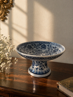 Bleu Blanc Pedestal Bowl