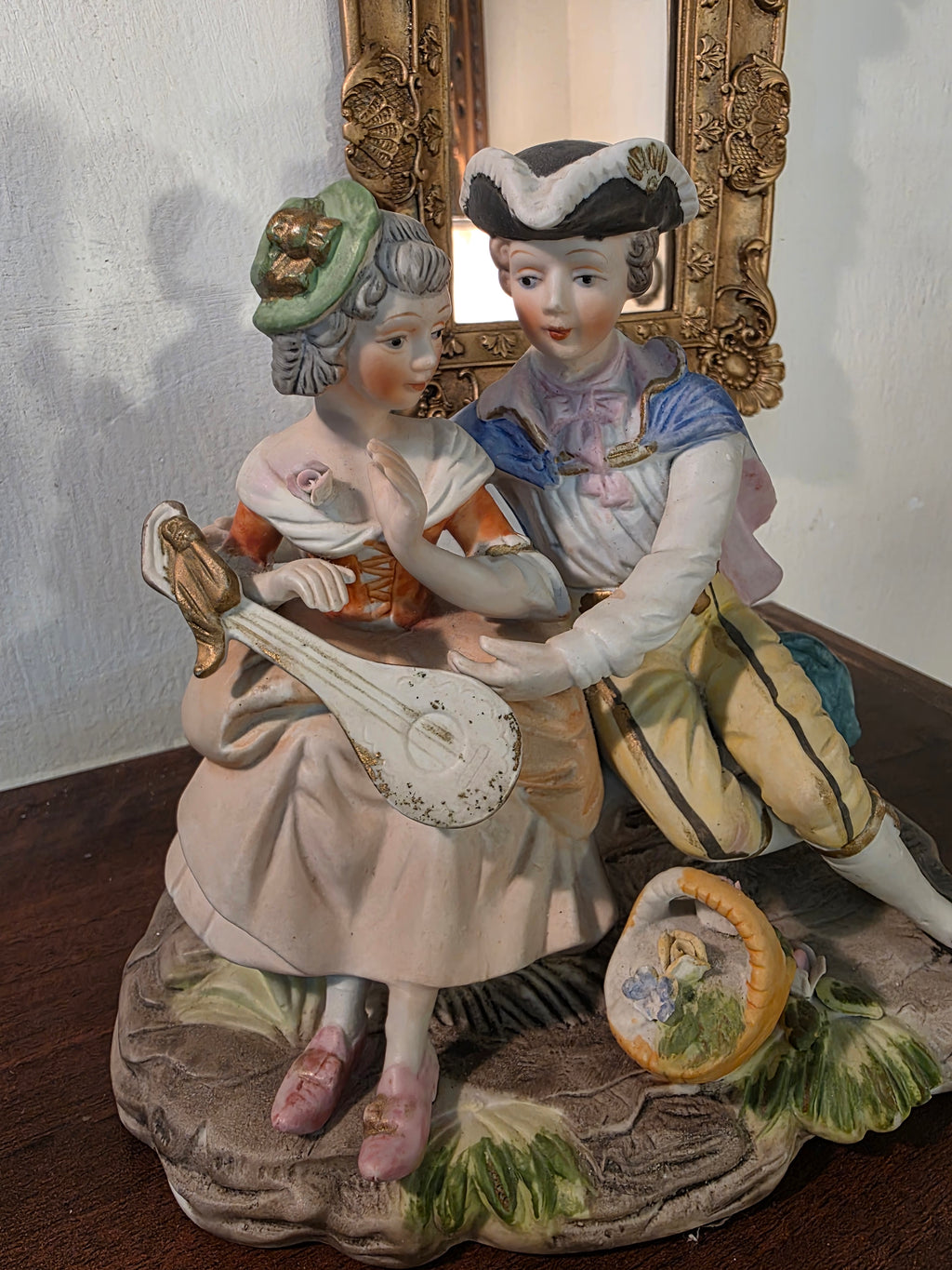 Royal Crown Porcelain Romantic Couple Figurine – Vintage Musical Scene