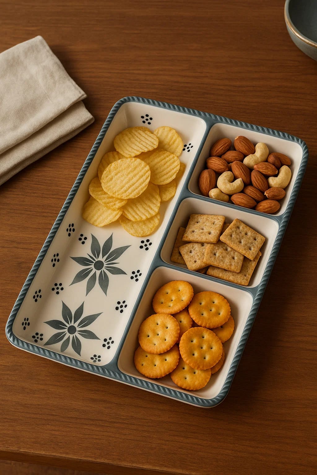 Sectioned Ceramic Snack Tray
