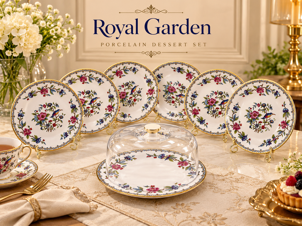Royal Garden Porcelain Dessert Set