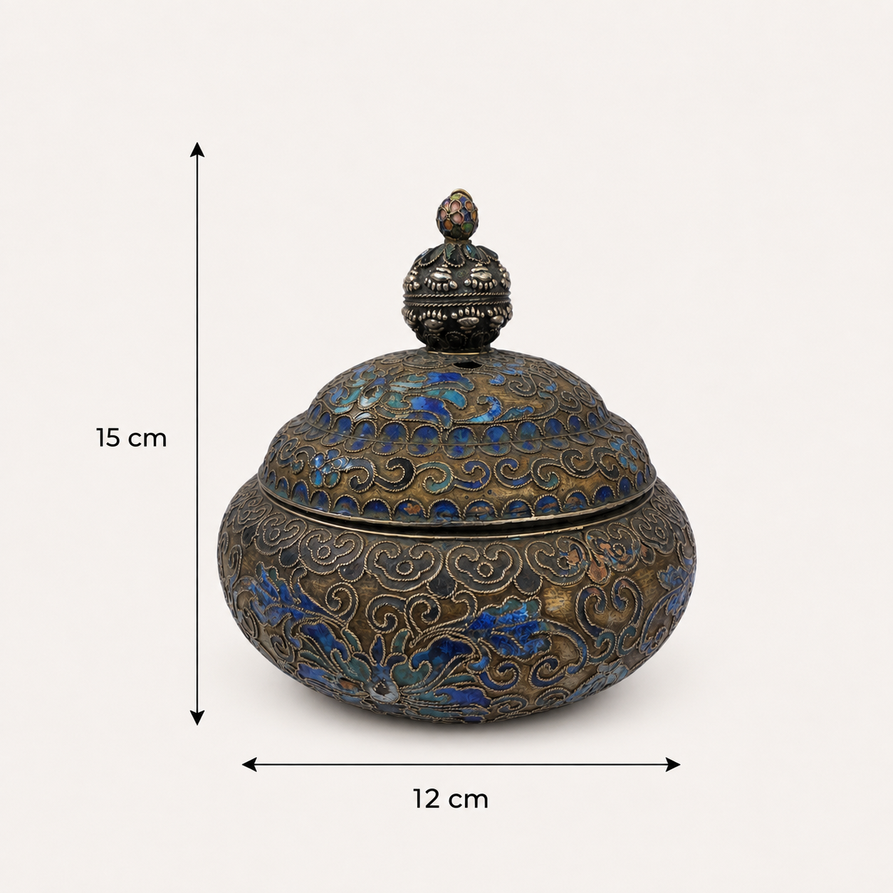 Vintage Cloisonné Lidded Bonbonnière