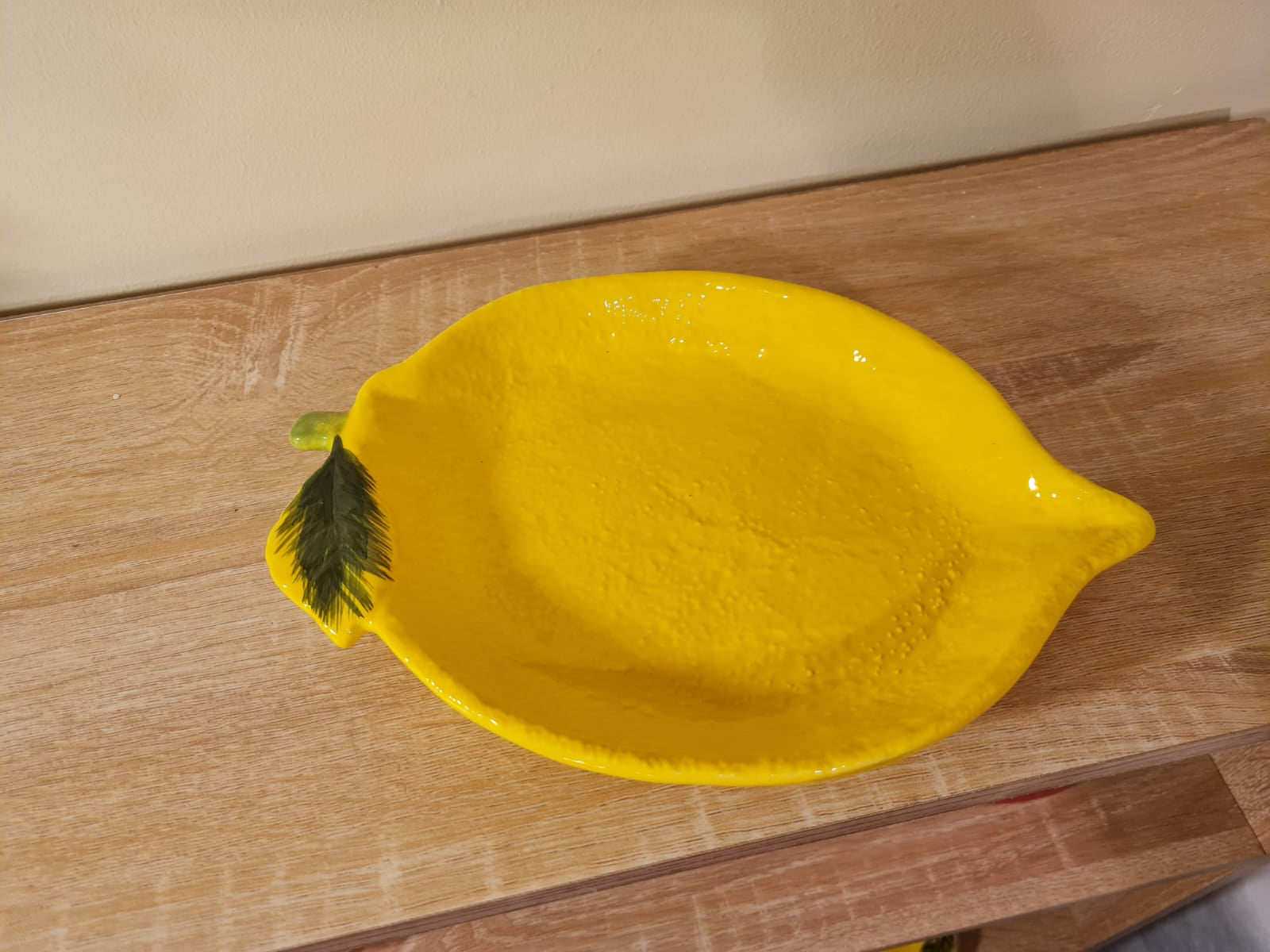 Lemon-Shaped Ceramic Serving Plate