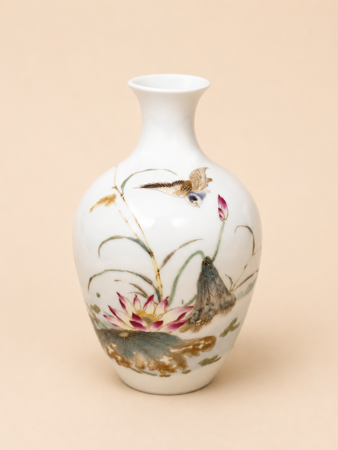 Lotus Bloom Chinese Porcelain Vase