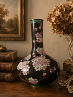 Vintage Floral Cloisonné Vase – 27 cm
