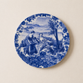 Vintage Bleu Blanc Porcelain Wall Plate – Romantic Classical Scene