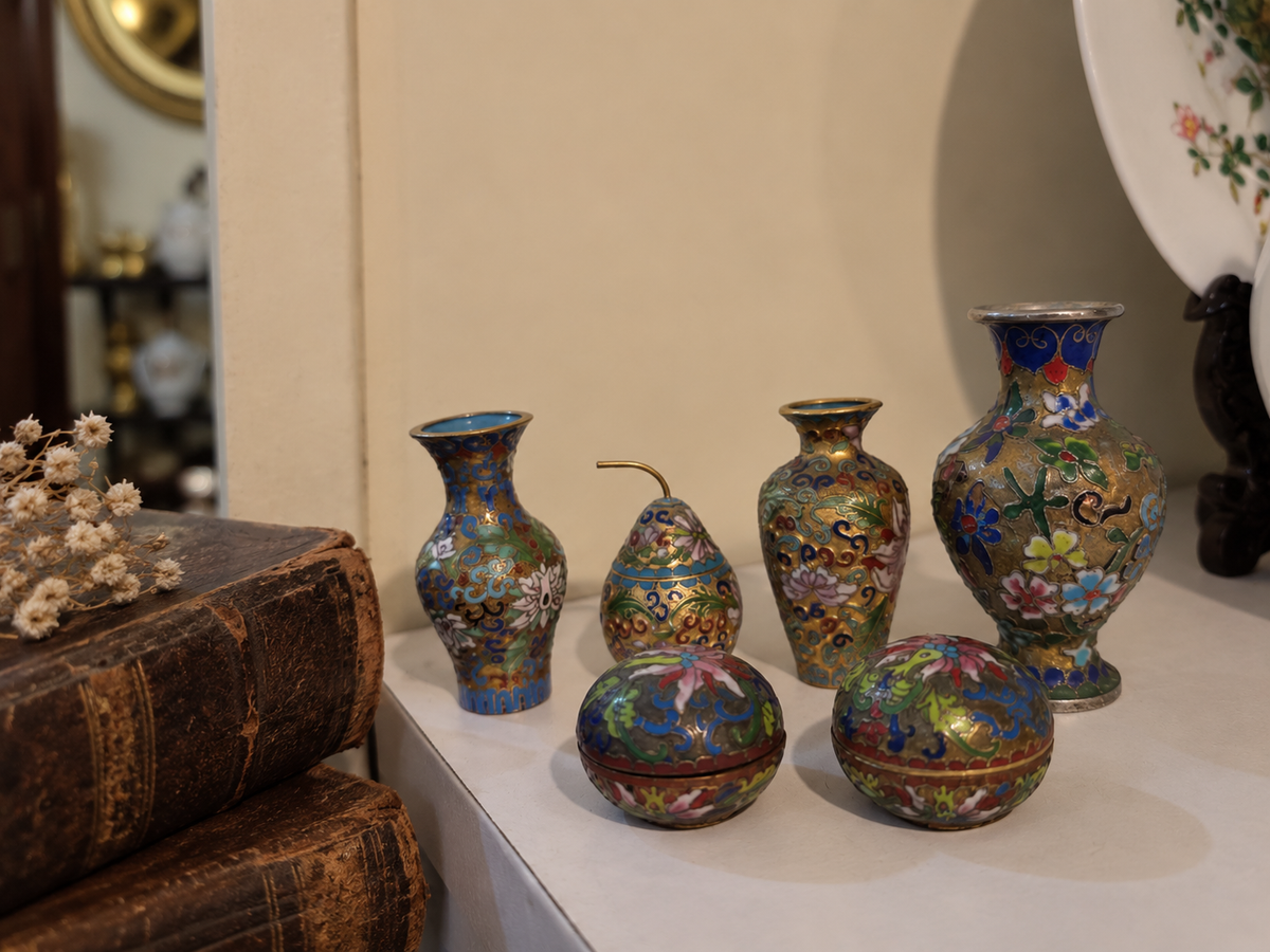 Group of cloisonné miniatures
