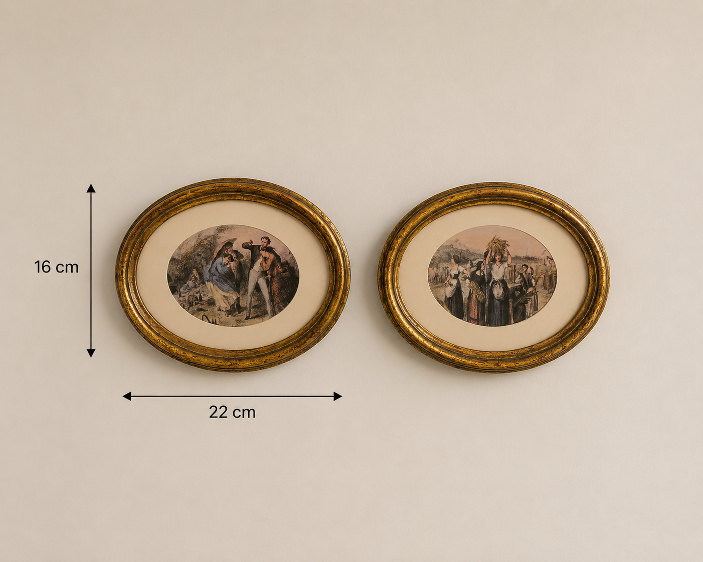 Antique Style Oval Wall Art Frames