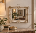 Ornate Ivory Resin Wall Mirror