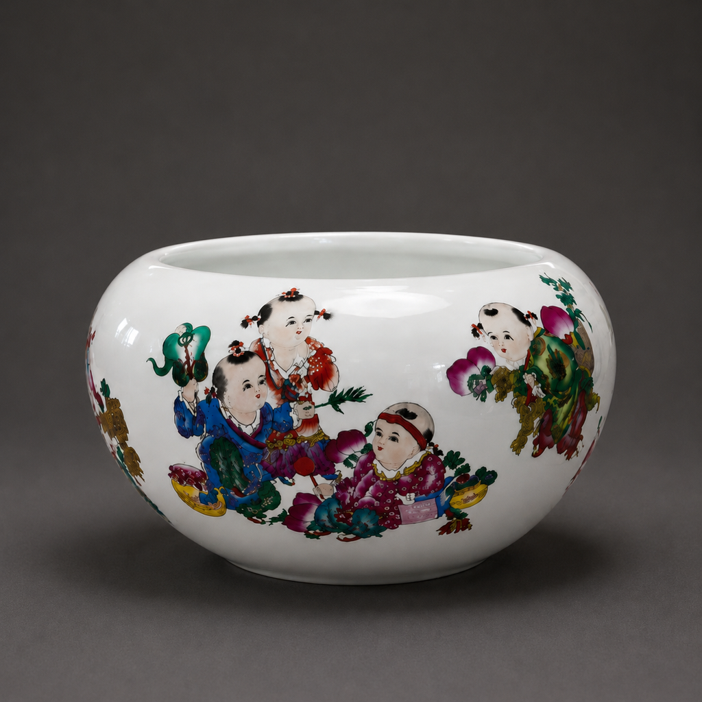 Chinese Longevity Porcelain Bowl/Planter