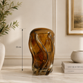 Vintage Amber Art Glass Vase