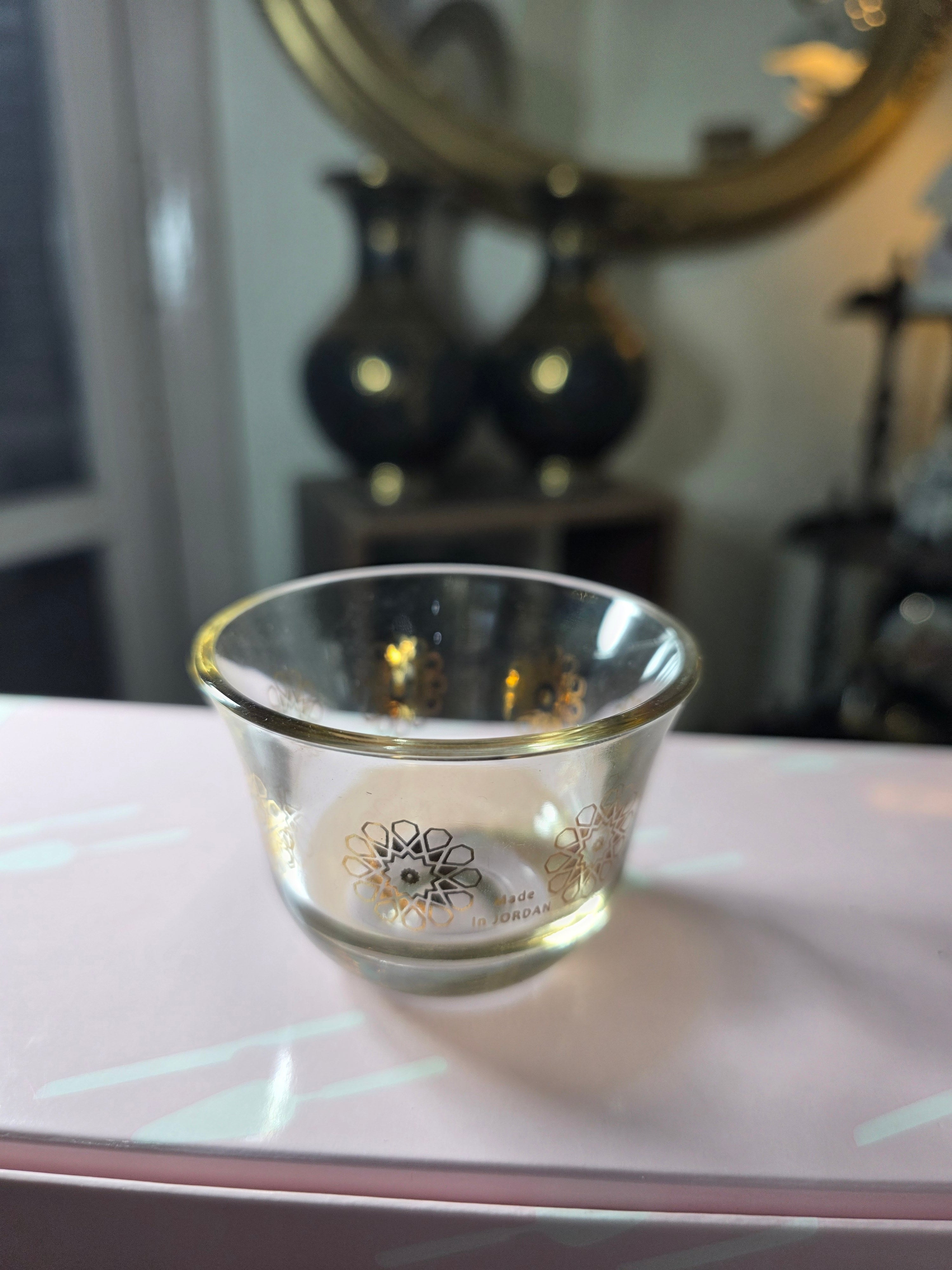 Golden Bloom Arabic coffee Glasses- Set of 6