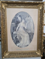 Elegant Gravure Wall Art in Gold Square Frame