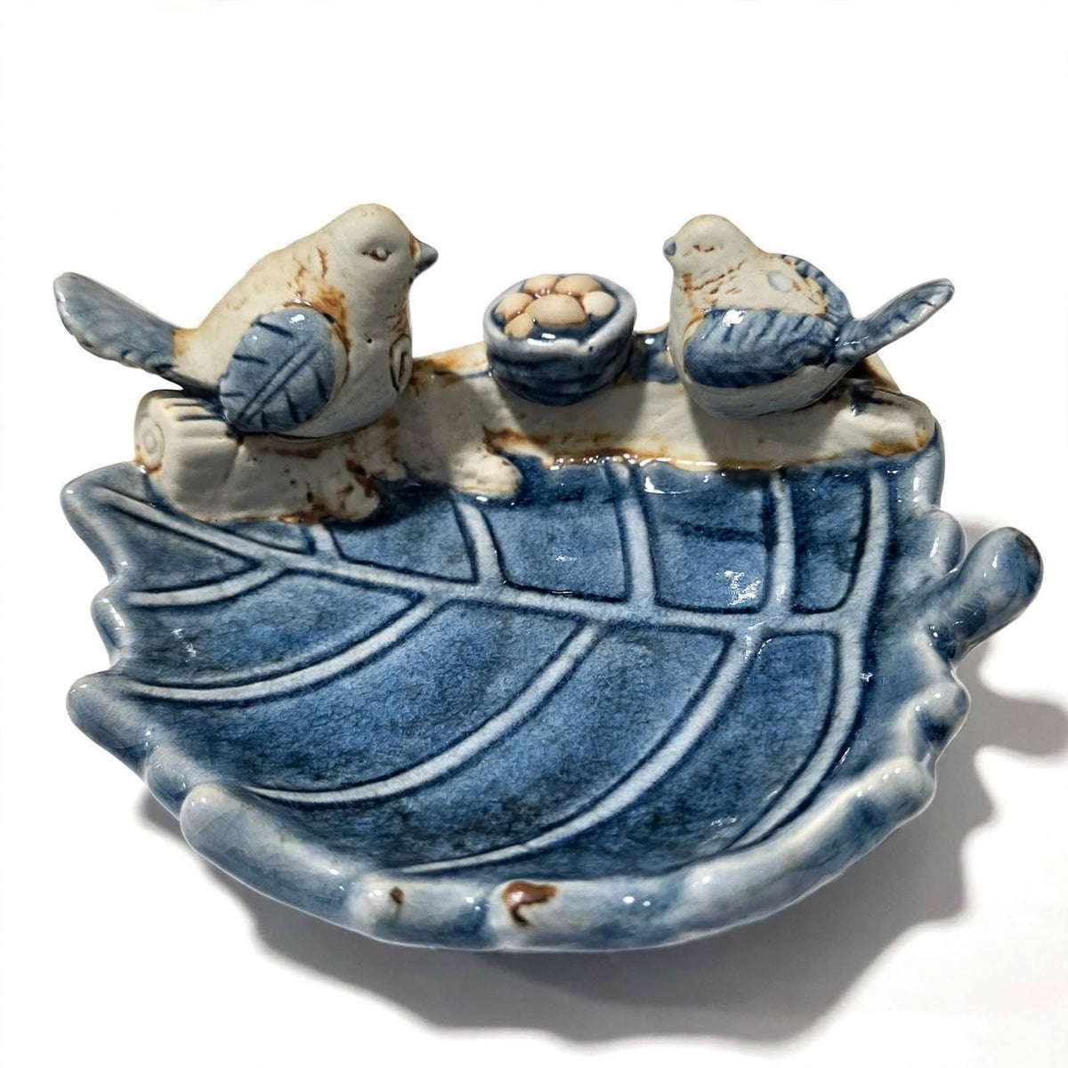 Ceramic Lovebirds Leaf Dish
