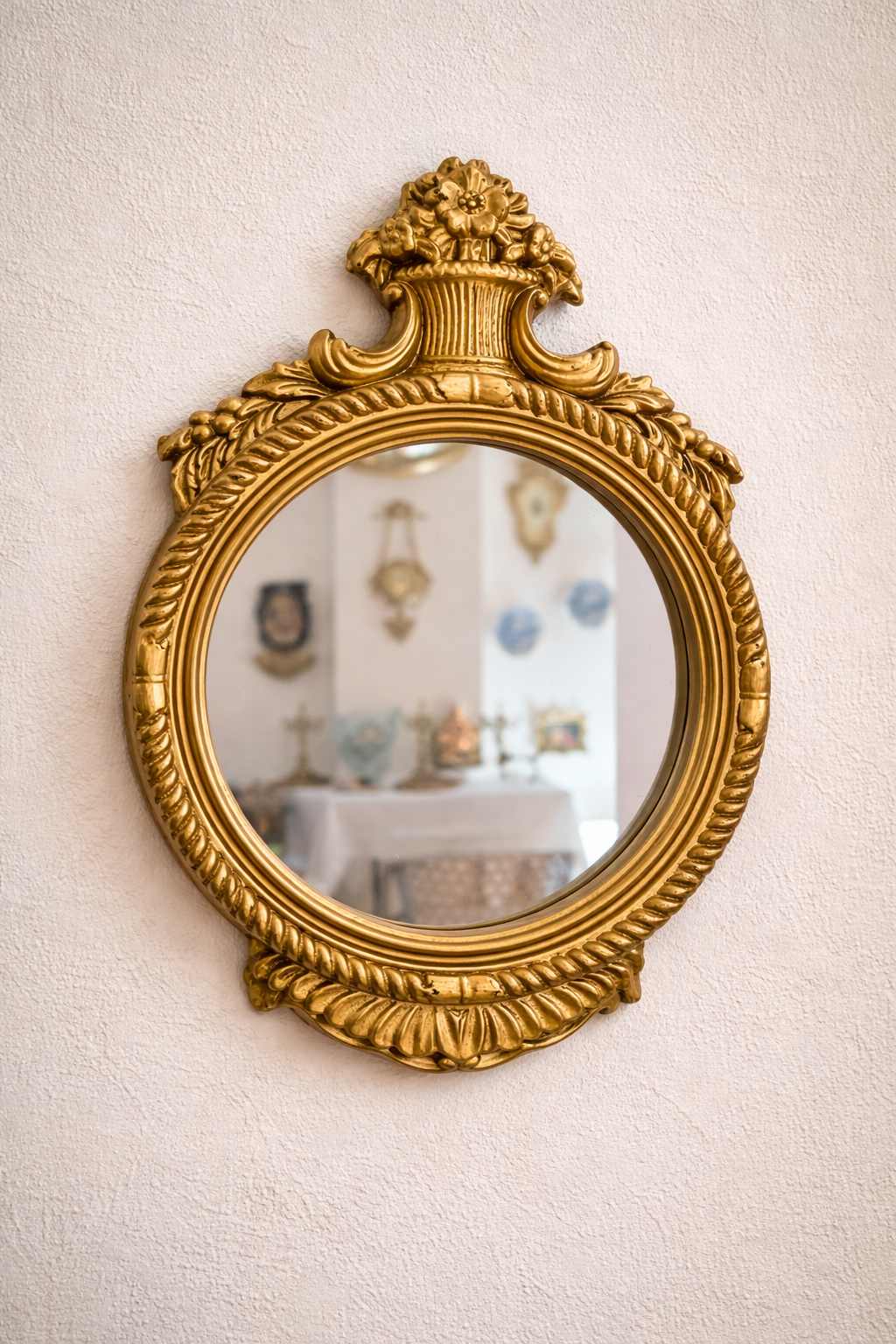 Ornate Floral Gilded Mirror