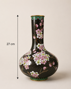 Vintage Floral Cloisonné Vase – 27 cm