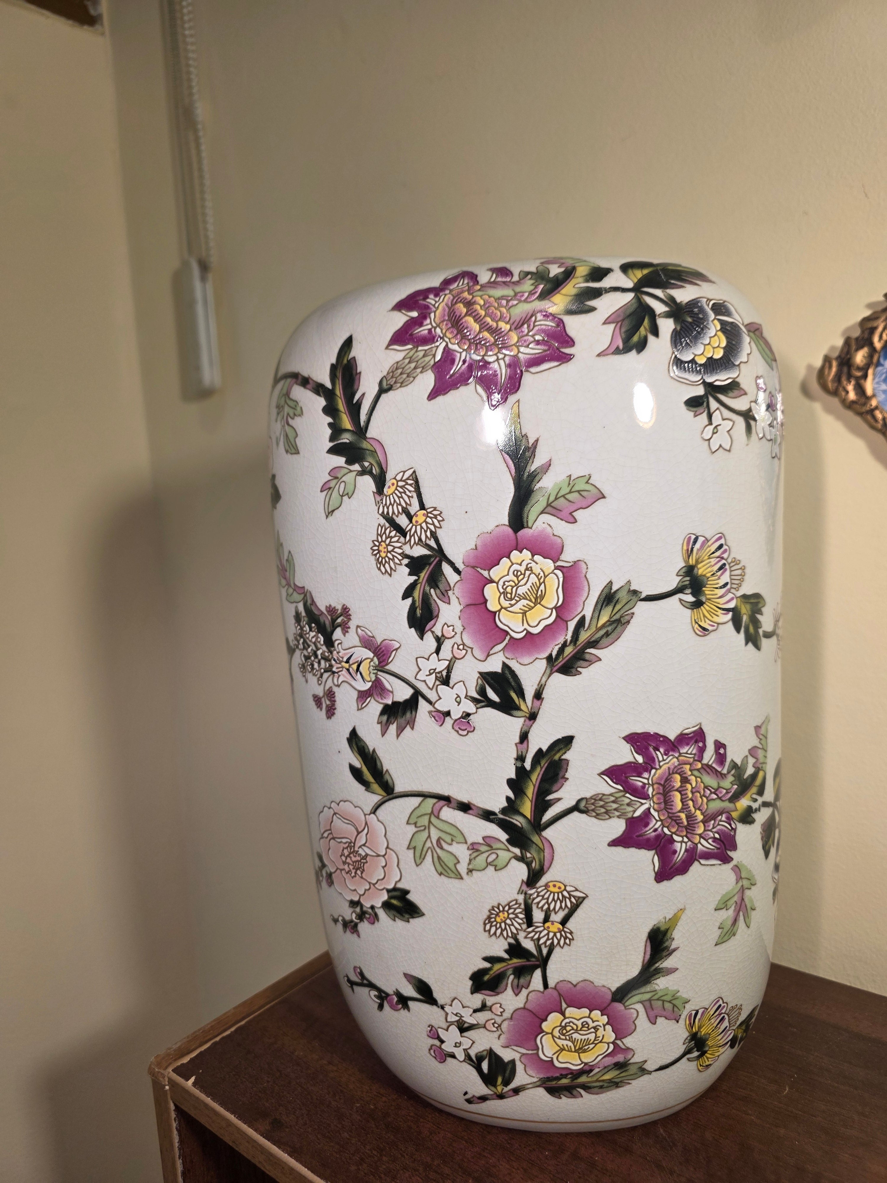 Floral Elegance Porcelain Statement Vase