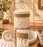 🤍 The Ivory Sculpted Storage Jar