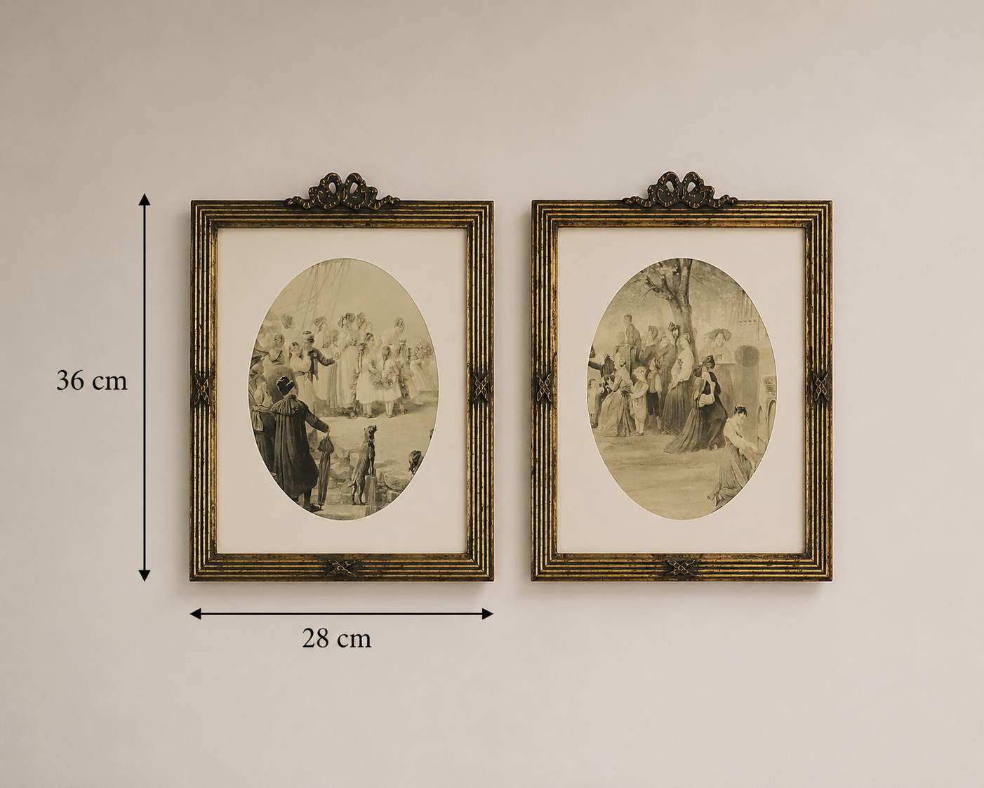 Timeless European Gravure Pair