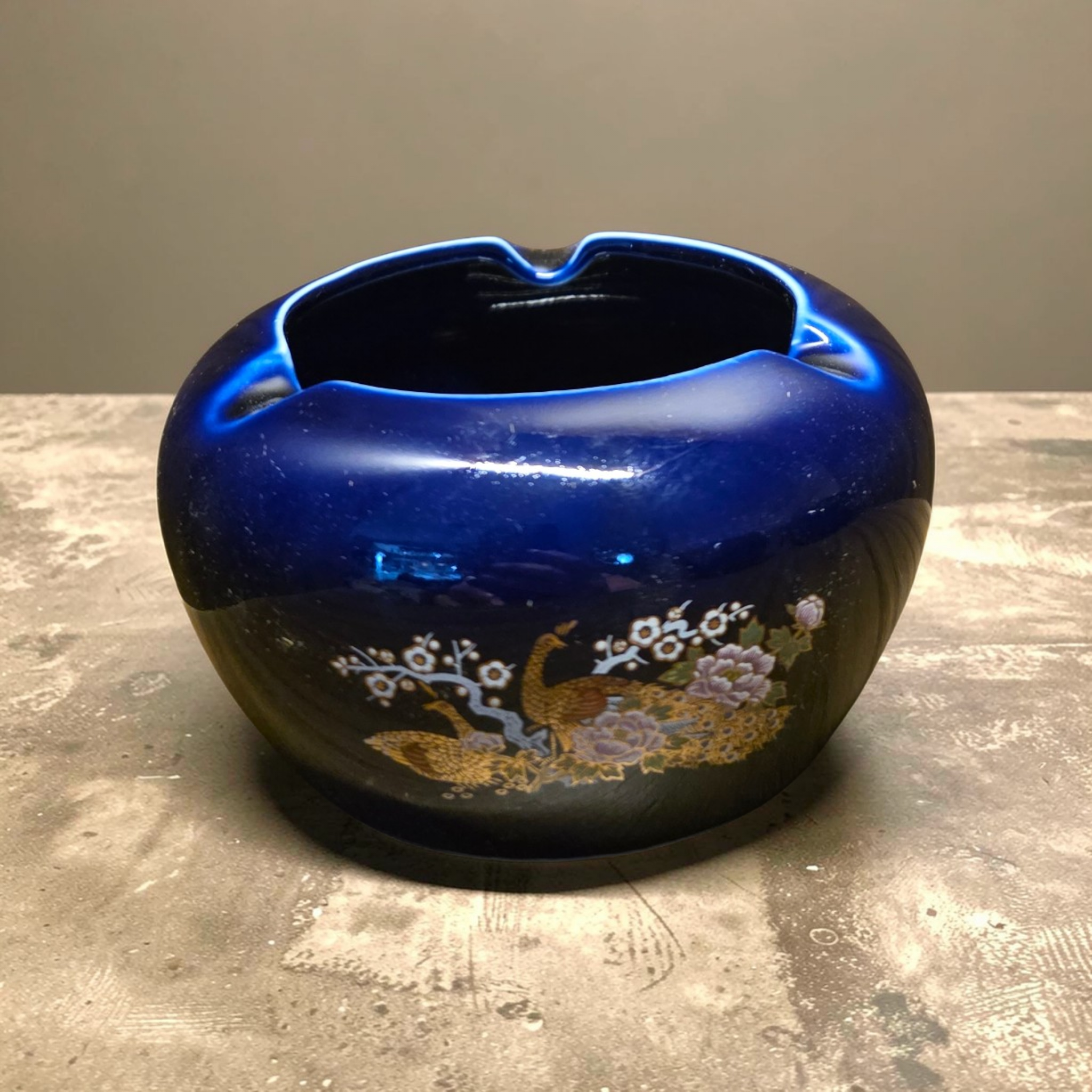 Japanese cobalt blue ashtray