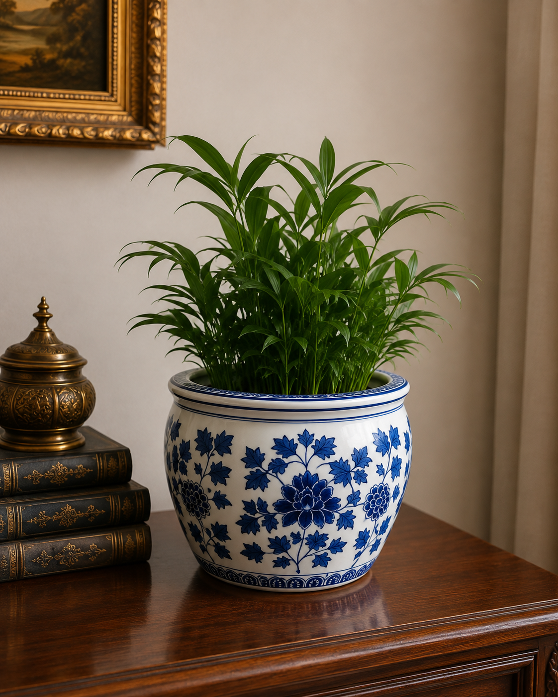 Bleu Blanc Floral Porcelain Planter