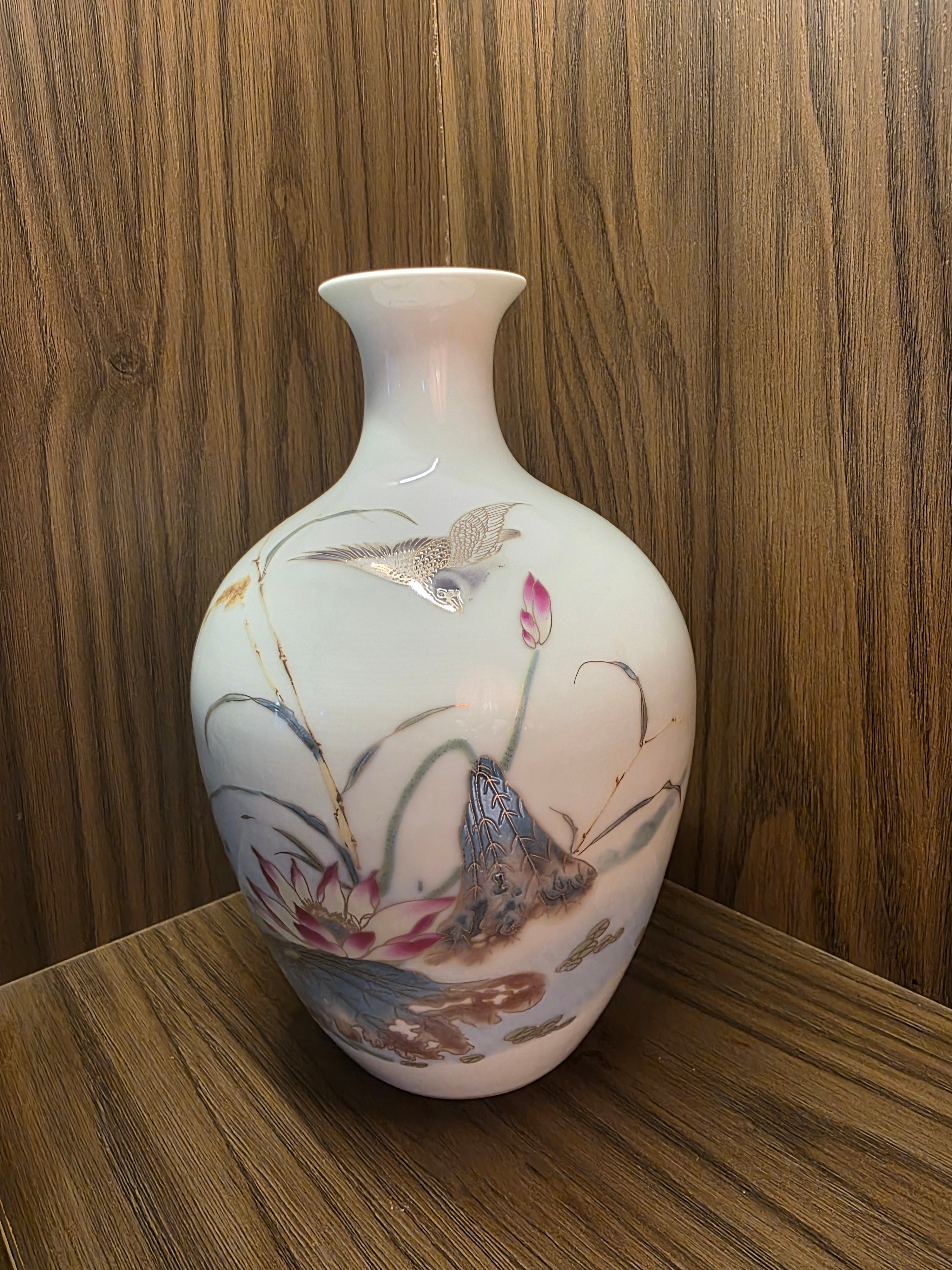 Lotus Bloom Chinese Porcelain Vase
