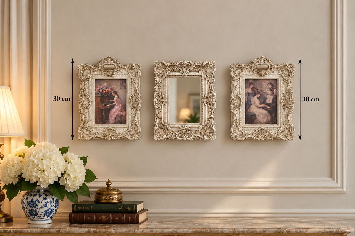 Vintage Romance – Ornate Ivory Wall Art & Mirror Collection - P123