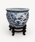 Bleu Blanc Scenic Porcelain Planter