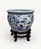 Bleu Blanc Scenic Porcelain Planter
