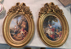 Rococo Elegance – Vintage Gold Oval Wall Art Set