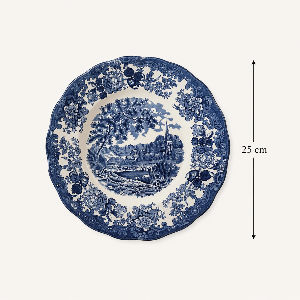 Royal Worcester "Avon Scenes" Blue Transferware Plate